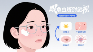 眼角长白色斑块是什么原因？