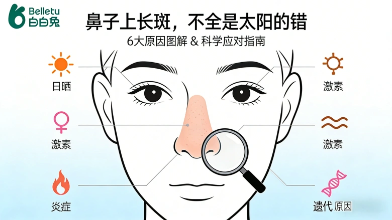 鼻子上长斑是什么原因?